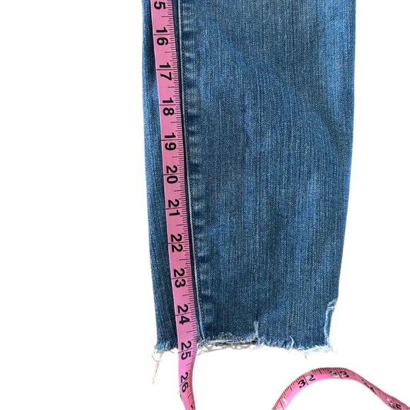 PAIGE Hoxton Crop Melanney Distressed Skinny High Waisted Jeans Size 28 - Picture 11 of 13
